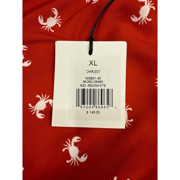 Onia Mens Liberty Charles 5 Swim Trunks | Micro Crabs MSB01-40 Red/White NWT - Picture 5 of 6